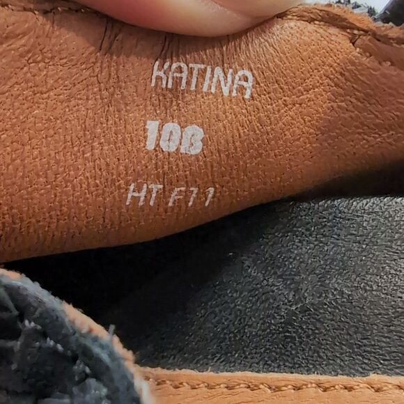 Earthies Katina Black Wedge Woven Leather Bootie Sandals Size 10 - Picture 8 of 13